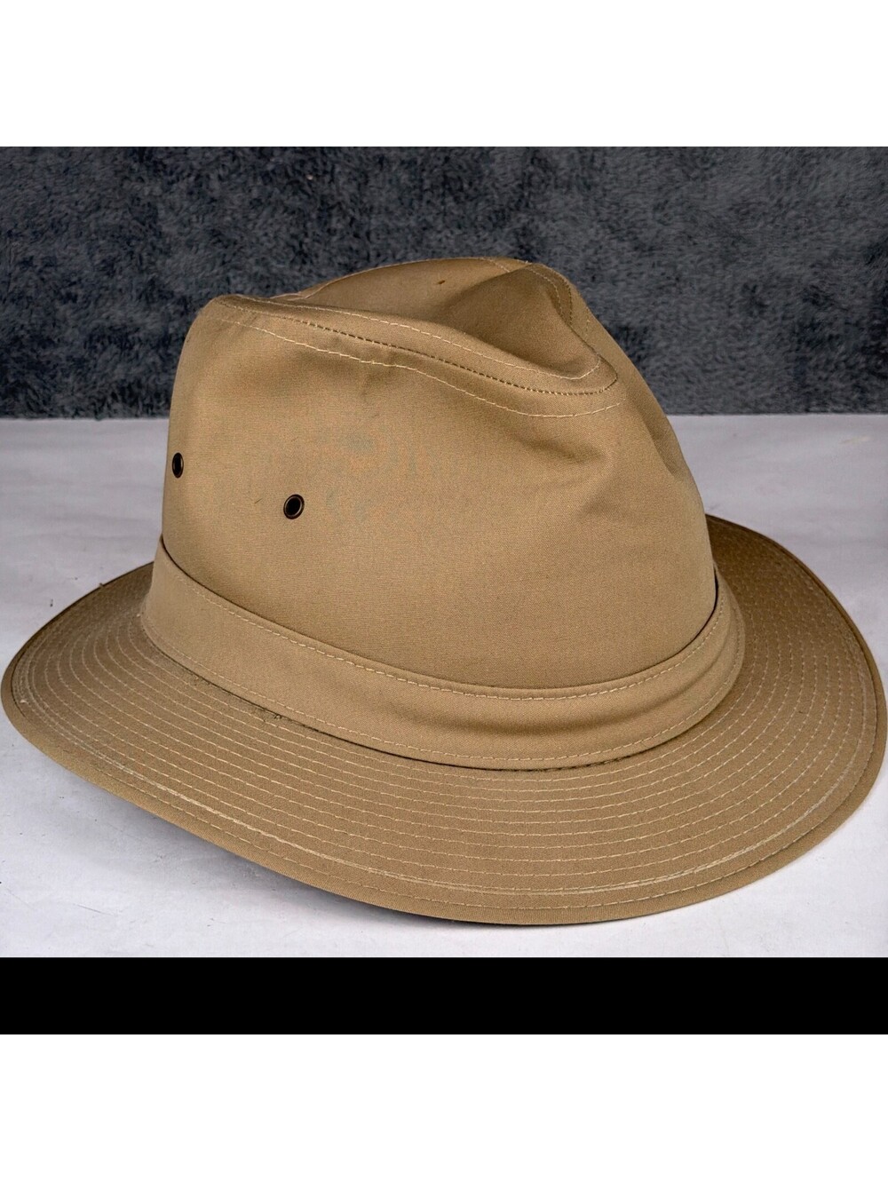 Adam Large Khaki Cotton Wide Brim Hat Large 7 1/4 - 7 3/8 - Made in USA